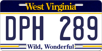 WV license plate DPH289