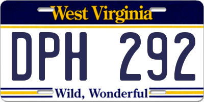 WV license plate DPH292
