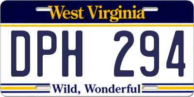 WV license plate DPH294