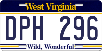 WV license plate DPH296