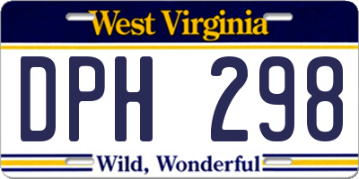 WV license plate DPH298