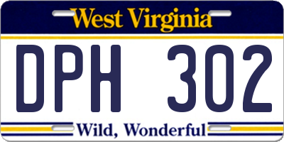 WV license plate DPH302