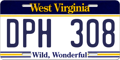WV license plate DPH308