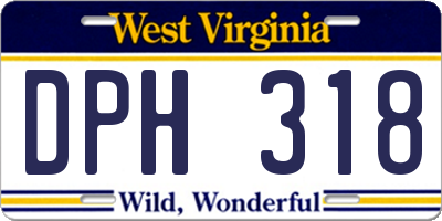 WV license plate DPH318