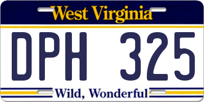 WV license plate DPH325