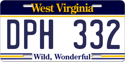 WV license plate DPH332