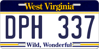 WV license plate DPH337