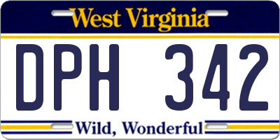 WV license plate DPH342