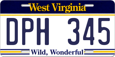WV license plate DPH345