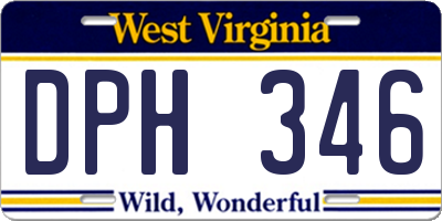 WV license plate DPH346