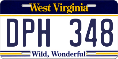WV license plate DPH348