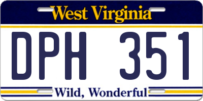 WV license plate DPH351