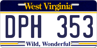 WV license plate DPH353