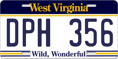 WV license plate DPH356