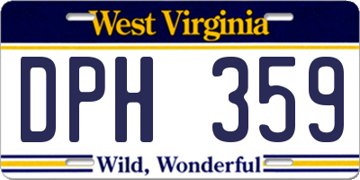 WV license plate DPH359