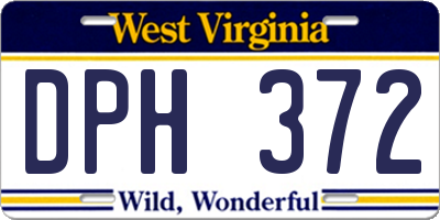 WV license plate DPH372