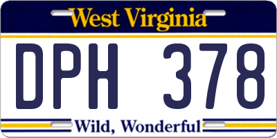 WV license plate DPH378