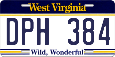 WV license plate DPH384