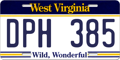 WV license plate DPH385