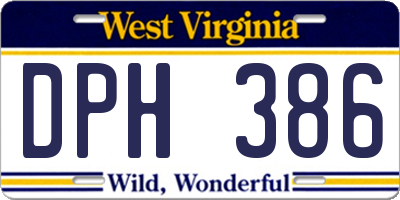 WV license plate DPH386