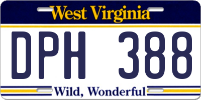 WV license plate DPH388