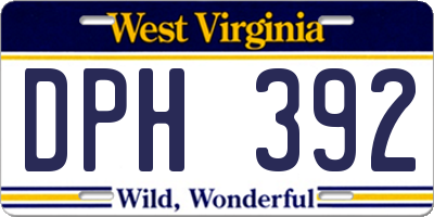 WV license plate DPH392