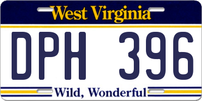 WV license plate DPH396