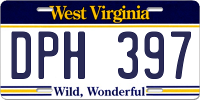 WV license plate DPH397