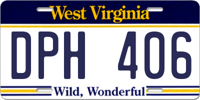 WV license plate DPH406