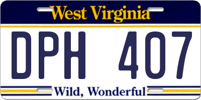 WV license plate DPH407