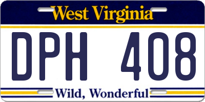 WV license plate DPH408