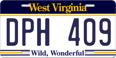 WV license plate DPH409