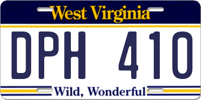 WV license plate DPH410