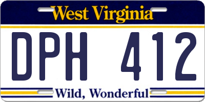 WV license plate DPH412