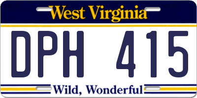 WV license plate DPH415