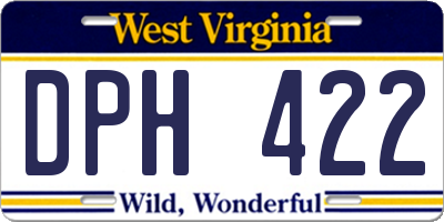 WV license plate DPH422