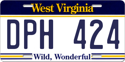 WV license plate DPH424