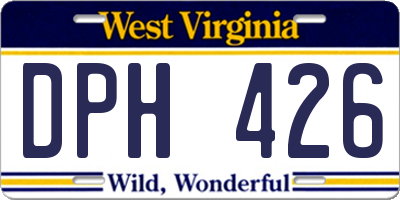 WV license plate DPH426