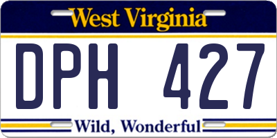 WV license plate DPH427