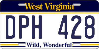 WV license plate DPH428