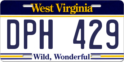 WV license plate DPH429