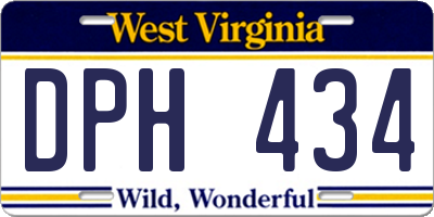 WV license plate DPH434