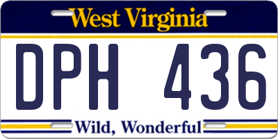 WV license plate DPH436