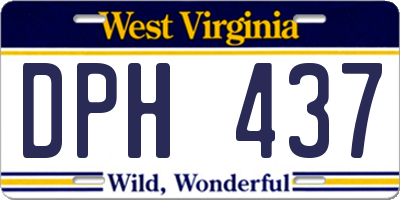 WV license plate DPH437