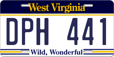 WV license plate DPH441