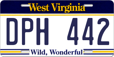 WV license plate DPH442