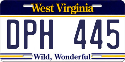 WV license plate DPH445
