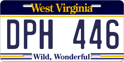 WV license plate DPH446