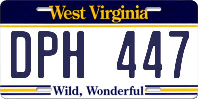WV license plate DPH447