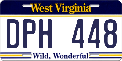 WV license plate DPH448
